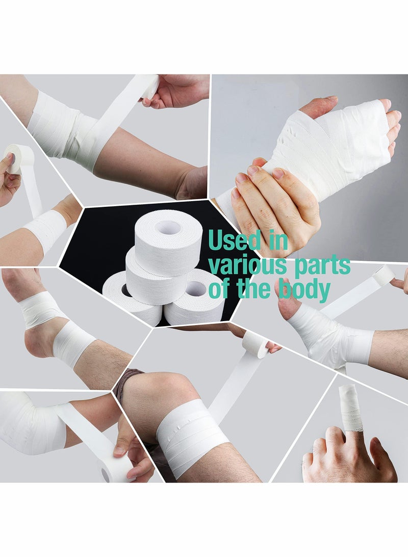 Excefore شريط رياضي أبيض، قوي جدًا وسهل التمزق ولا يترك بقايا لاصقة للرياضيين والمدربين الرياضيين ولفائف الإسعافات الأولية للإصابات، مناسب للمضارب والتنس والجمباز والملاكمة (1.5 بوصة × 35 قدمًا، عبوة من 3 قطع) - Image 3