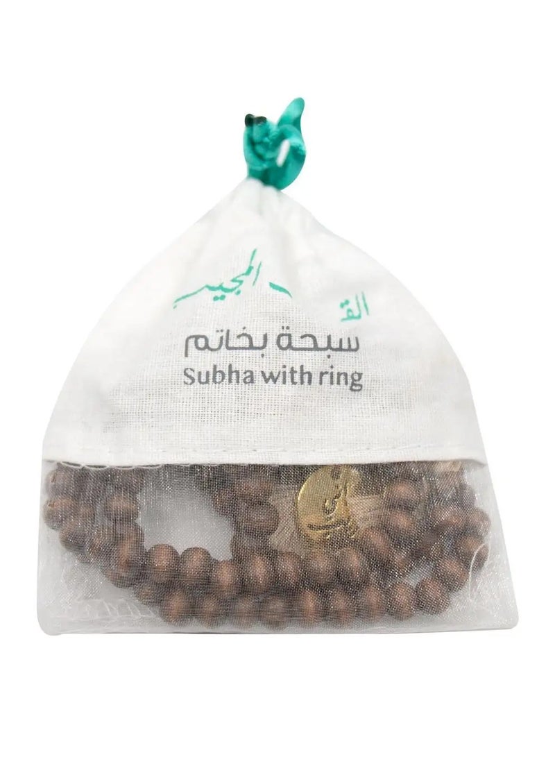 MMA Min Maadan Alensan Precious Stones Inny Qarib Subha with 18k Gold-Plated Pendant and Ring  - Image 2