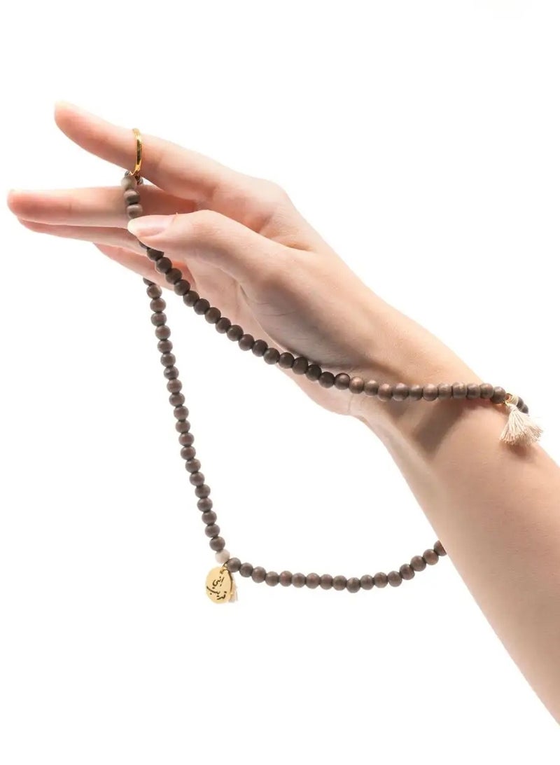 MMA Min Maadan Alensan Precious Stones Inny Qarib Subha with 18k Gold-Plated Pendant and Ring  - Image 4