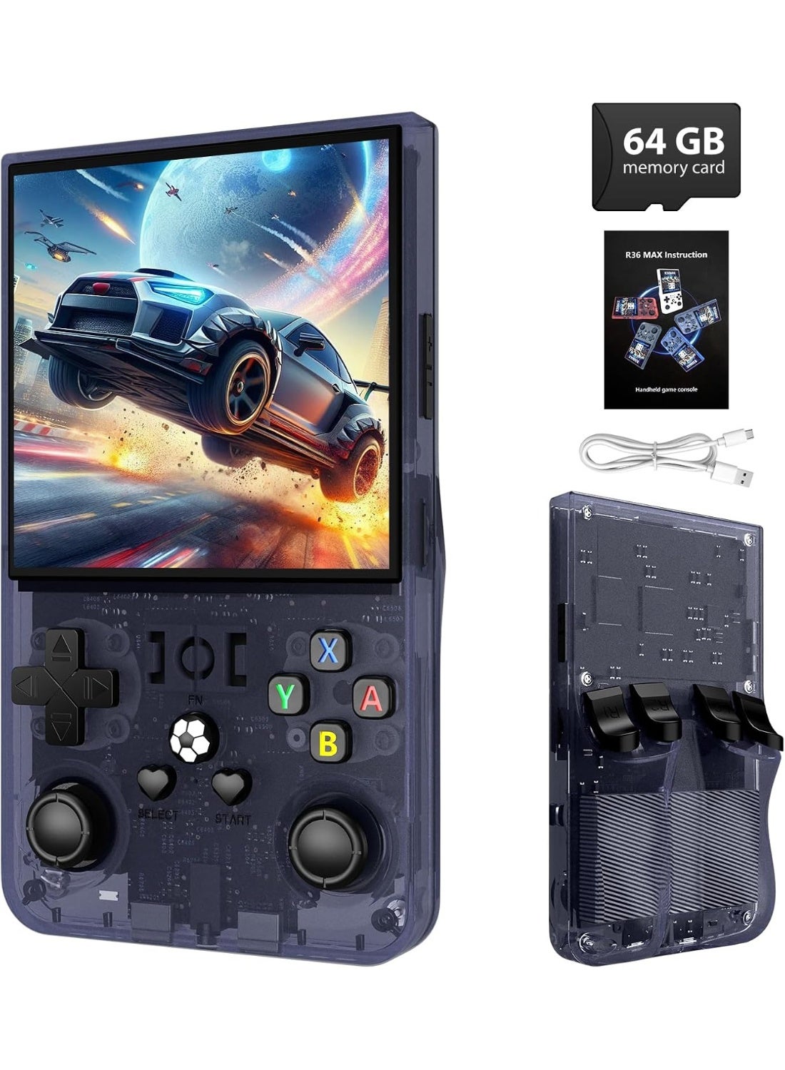 Portable Game Console with Gamepad – 4.0" 720x720 HD Screen, 64-Bit Quad-Core A7 1.5GHz, Built-in 28 Emulators, Supports TF Card up to 128GB, 5V 2A Fast Charging Handheld Video Game Player
