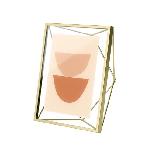 Umbra Steel Prisma Photo Display (24.68 cm x 18.79 cm x 7.59 cm, Matte Brass) - Image 1