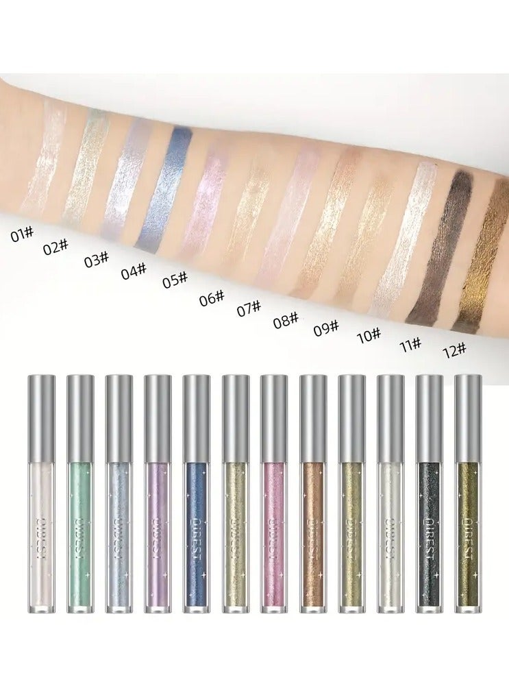 كيو آي بست ملصقات ظلال العيون السائلة مستحضرات التجميل ظلال قلم رصاص كحل سريع التجفيف لامع لامع أحادي اللون قلم ظلال العيون مخطط مكياج العين-05 - Image 2