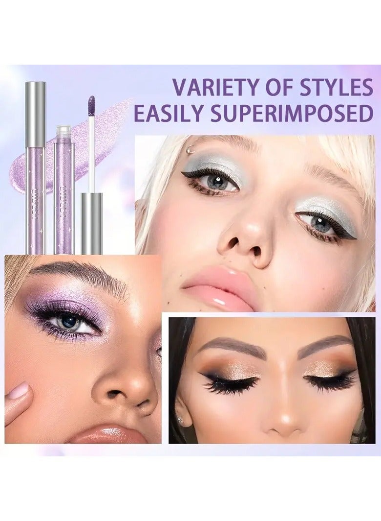 كيو آي بست ملصقات ظلال العيون السائلة مستحضرات التجميل ظلال قلم رصاص كحل سريع التجفيف لامع لامع أحادي اللون قلم ظلال العيون مخطط مكياج العين-05 - Image 4