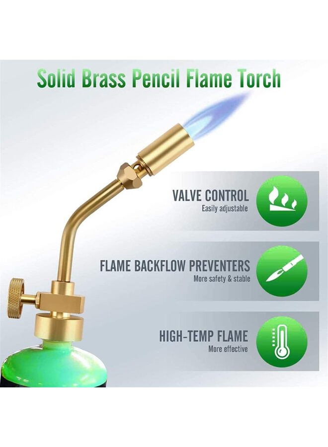 Propane Welding Torch Head Brass Pencil Adjustable Torch Nozzle Flame Control 15cm Power Tools-Gas Pencil - Image 3