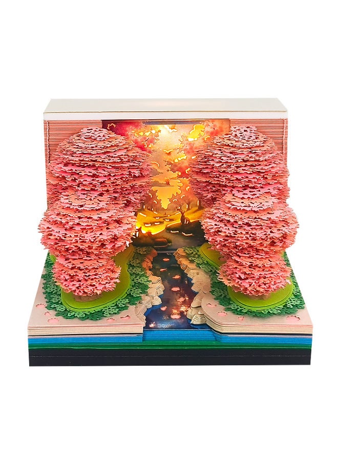 Creative Cultural And Creative Gifts Tree House Paper Carving Calendar Office Workstation Decoration 3d Stereo Note Pad