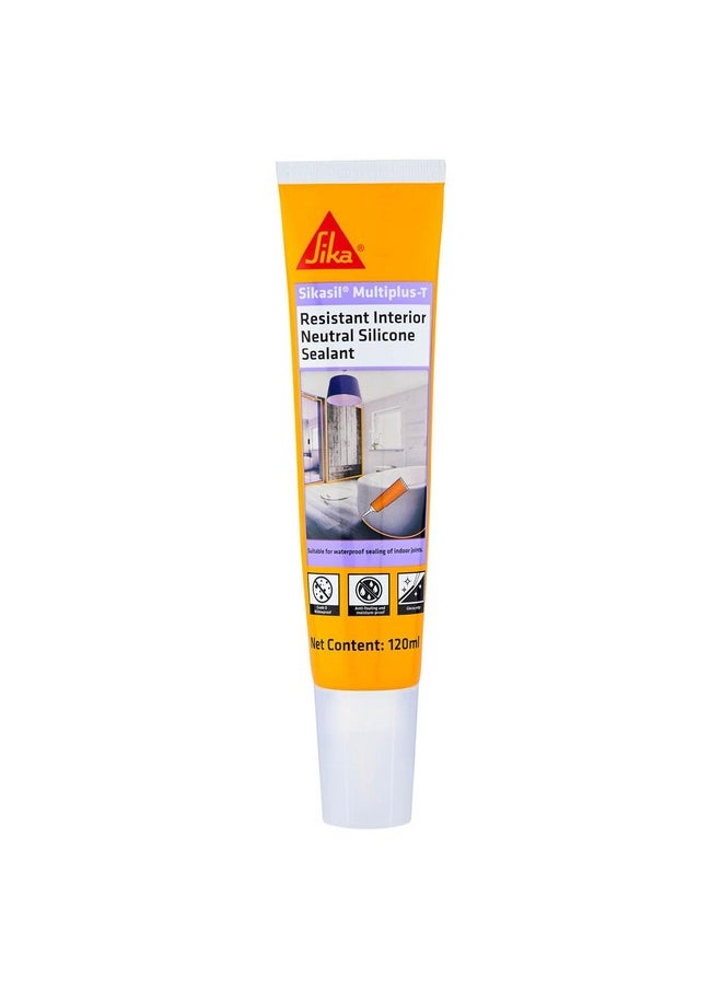 SIKA - SIKA - Silicone sealant in tube form - Sikasil MultiPlus/T - Sanitary sealant - Nozzle application - Anti-fungal and mould-resistant - 120 ml - White - Image 1