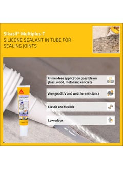 SIKA SIKA - Silicone sealant in tube form - Sikasil MultiPlus/T - Sanitary sealant - Nozzle application - Anti-fungal and mould-resistant - 120 ml - White  - Image 3
