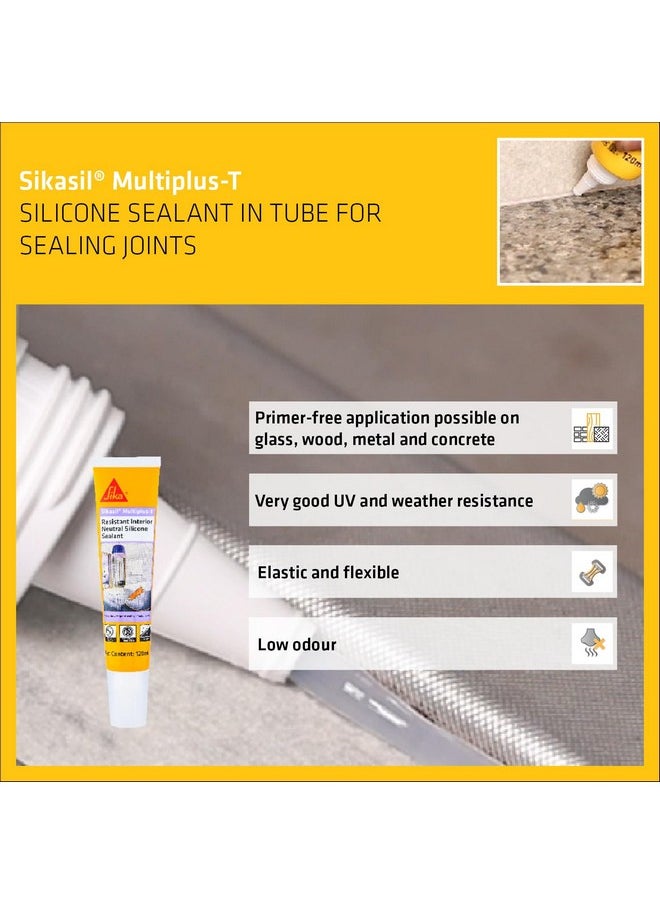 SIKA - SIKA - Silicone sealant in tube form - Sikasil MultiPlus/T - Sanitary sealant - Nozzle application - Anti-fungal and mould-resistant - 120 ml - White - Image 1