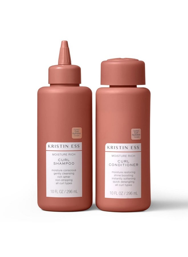 Kristin Ess - Hair Curl Shea Butter Shampoo And Conditioner Set For Curly Hair Bounce + Shine Anti Frizz Moisture Shampoo + Deep Conditioner Clean + Vegan Curly Hair Product For All Curls 2A4C - Image 1