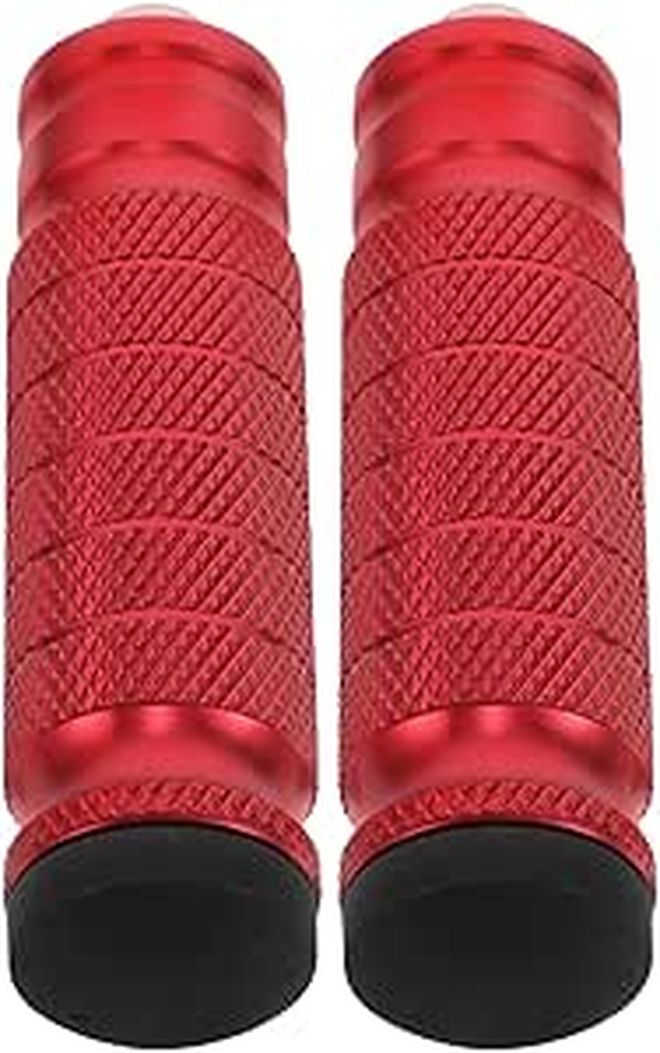 Universal Motorcycle Rear Passenger Foot Pegs CNC Aluminum Alloy Crimson Round Footrest Pedal 2 Pieces - Image 1