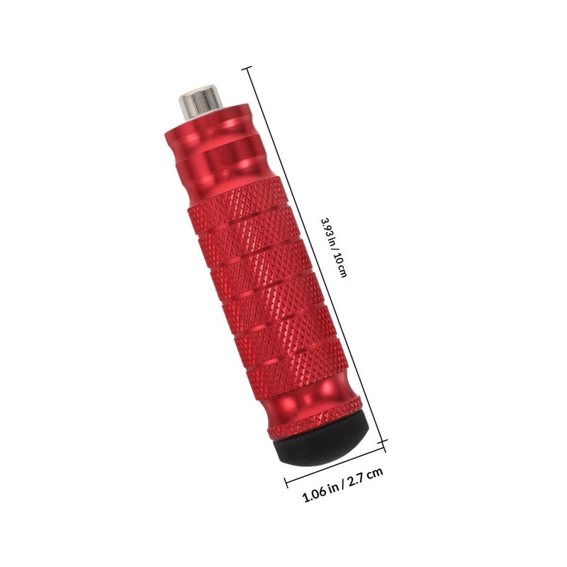 Universal Motorcycle Rear Passenger Foot Pegs CNC Aluminum Alloy Crimson Round Footrest Pedal 2 Pieces - Image 3