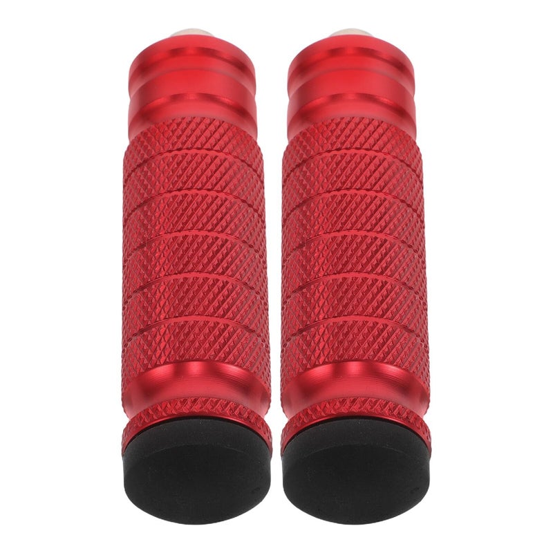 Universal Motorcycle Rear Passenger Foot Pegs CNC Aluminum Alloy Crimson Round Footrest Pedal 2 Pieces - Image 2