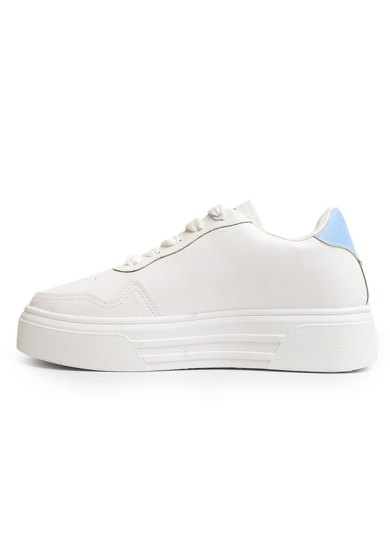Desert - Chic And Comfy , Women's Side Colored Flat Sneakers - Image 1