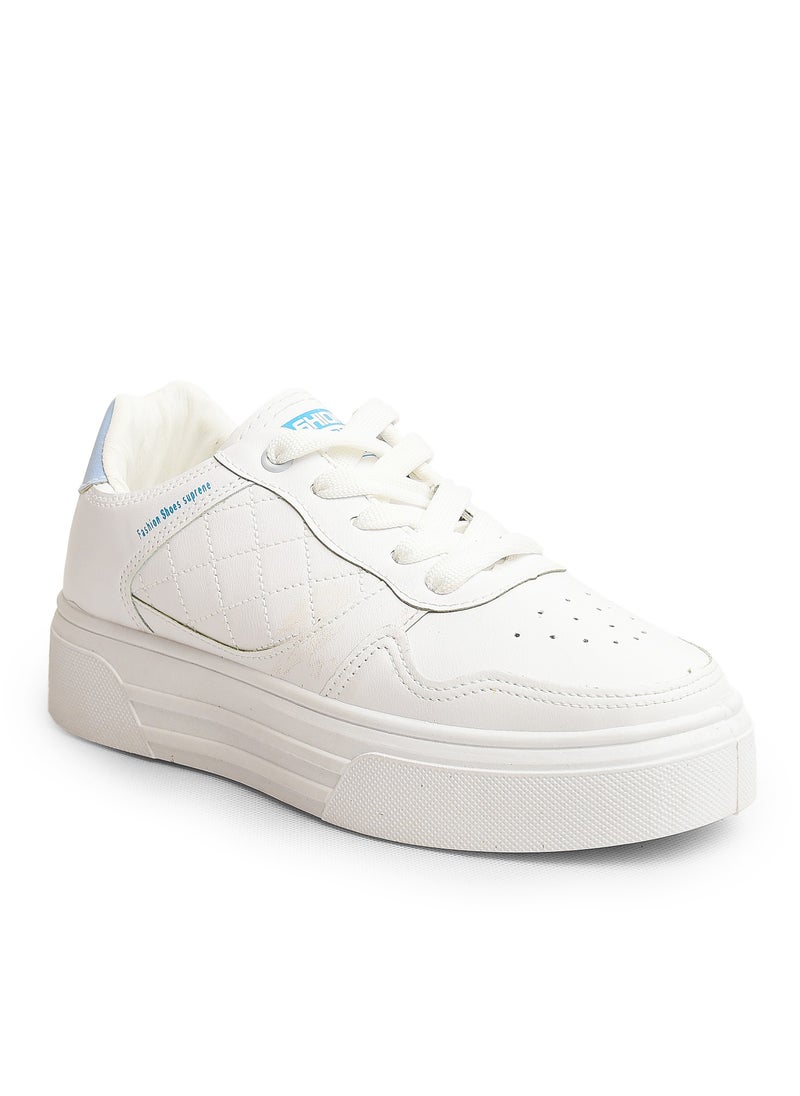 Desert - Chic And Comfy , Women's Side Colored Flat Sneakers - Image 1
