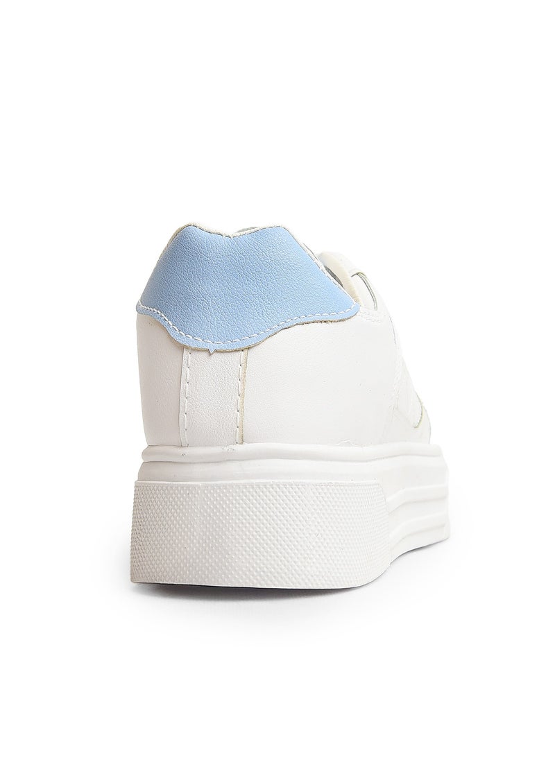 Desert - Chic And Comfy , Women's Side Colored Flat Sneakers - Image 1