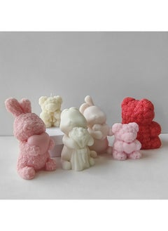 Generic Bear Aromatherapy Candle Mold Diy Valentine's Day Handmade Soap Expansion Stone Gift Chocolate Silicone Baking Tool-Specifications:Bow Bear (10cm)J-0197  - Image 3