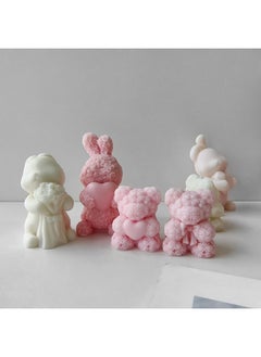 Generic Bear Aromatherapy Candle Mold Diy Valentine's Day Handmade Soap Expansion Stone Gift Chocolate Silicone Baking Tool-Specifications:Bow Bear (10cm)J-0197  - Image 2