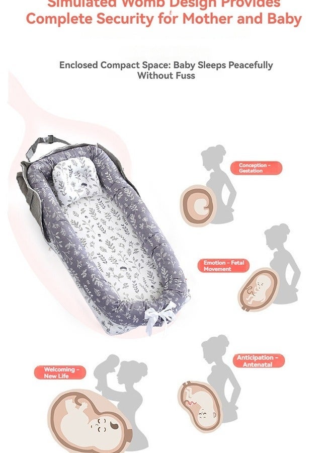 والالا سرير طفل قطني محمول وقابل للطي مع وسادة، سرير أطفال قابل للطي، كرسي استلقاء للأطفال، عش سفر للرضع، سرير محمول للأطفال حديثي الولادة، فراش محمول للأطفال - Image 4