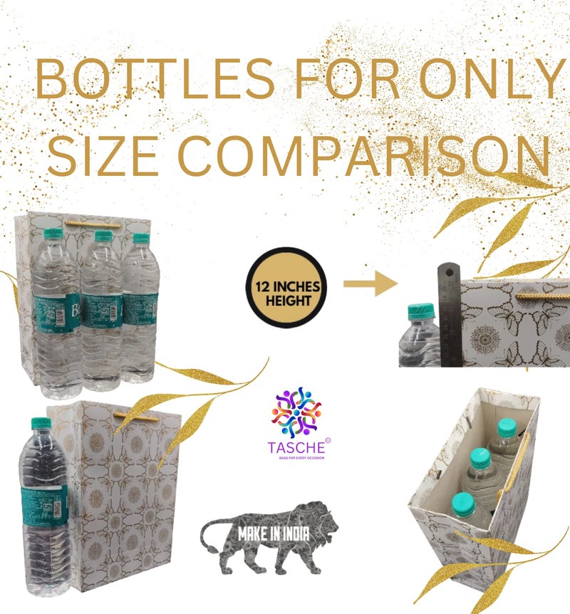 TASCHE Gold Butterfly and Thank u Gold Flower Design Assorted Paper Carry Bags | Gift Bags for Return gifts, and Birthday presents (12 * 9.5 * 4 Inches) (Pack of 30) - Image 5