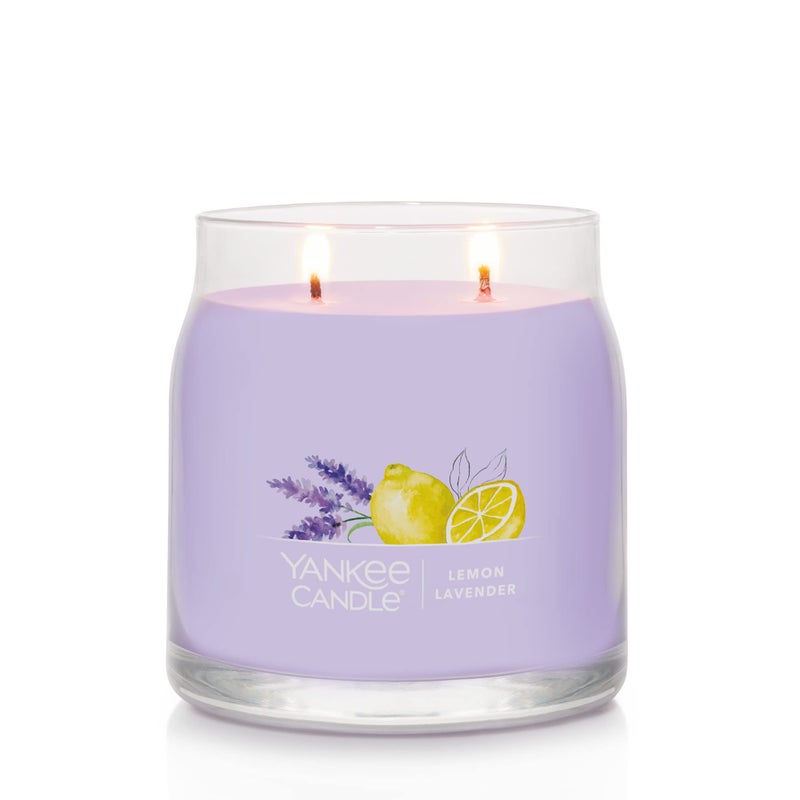 Yankee Candle Lemon Lavender Scented, Signature 13oz Medium Jar 2-Wick Candle, Over 35 Hours of Burn Time - Image 2