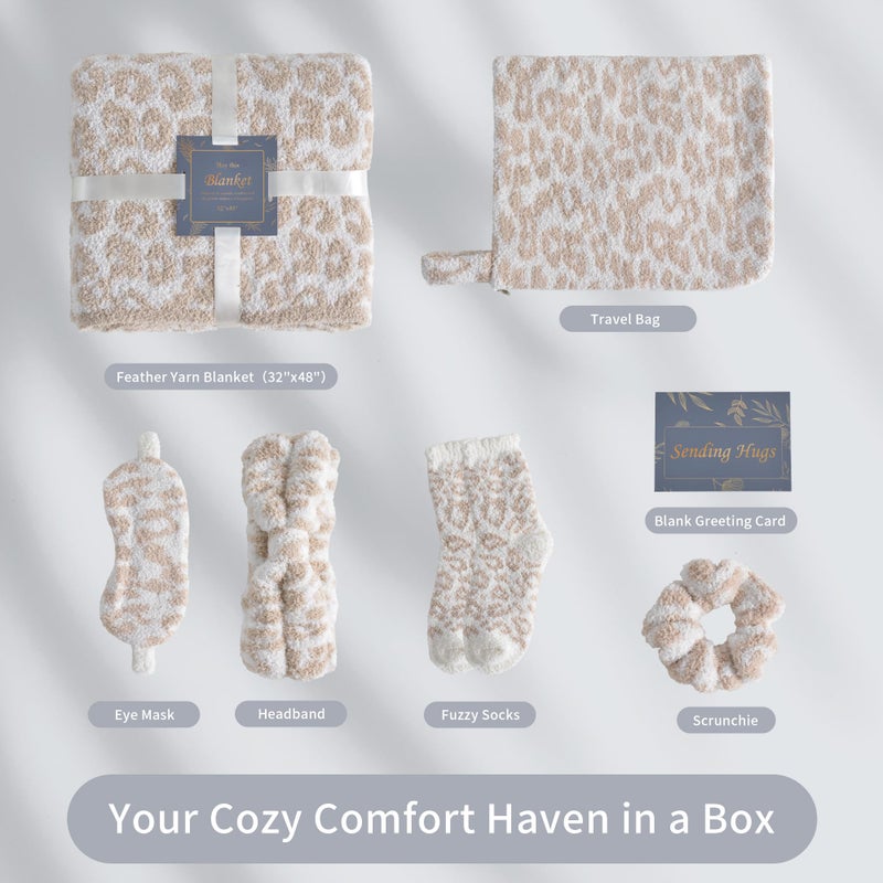 JOOJA Birthday Box Care Package Get Well Soon Gift Baskets Self Care Gifts for Women, Birthday Gift Basket for Her, Leopard Print Gifts for Women Mom Wife Daughter Sister Friends Leopard Khaki - Image 2