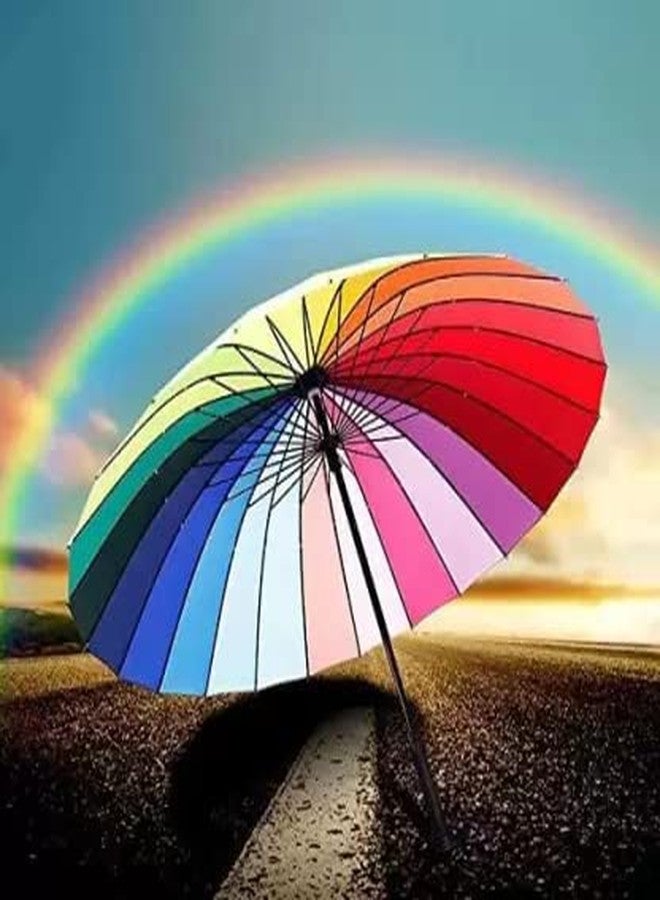 ASBK Rainbow Umbrella for Boys and Girls, Fashionable, Multi-color (MEDIUM) - Image 3