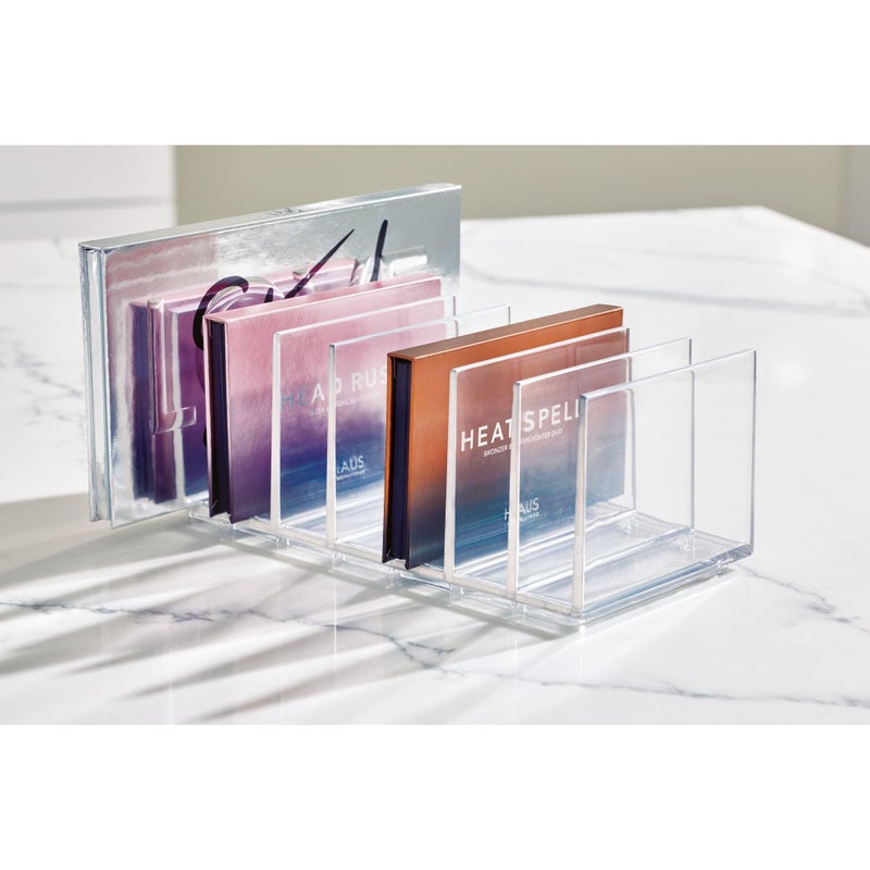 InterDesign iDesign The Sarah Tanno Collection Plastic Cosmetics and Makeup Palette Organizer, 7-Compartment, Clear, 20.3 cm Ã— 10.1 cm Ã— 7.6 cm - Image 2