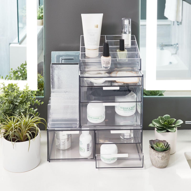 InterDesign iDesign The Sarah Tanno Collection Plastic Cosmetics and Makeup Palette Organizer, 7-Compartment, Clear, 20.3 cm Ã— 10.1 cm Ã— 7.6 cm - Image 5