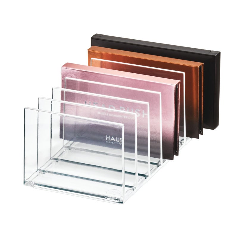 InterDesign iDesign The Sarah Tanno Collection Plastic Cosmetics and Makeup Palette Organizer, 7-Compartment, Clear, 20.3 cm Ã— 10.1 cm Ã— 7.6 cm - Image 1