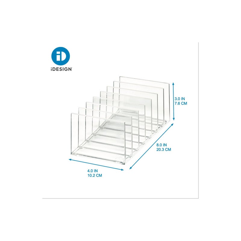 InterDesign iDesign The Sarah Tanno Collection Plastic Cosmetics and Makeup Palette Organizer, 7-Compartment, Clear, 20.3 cm Ã— 10.1 cm Ã— 7.6 cm - Image 4