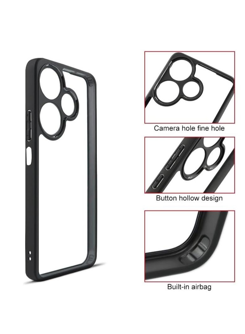 غطاء حافظة مضاد للصدمات من مادة البولي كربونات الصلبة مع إطار TPU ناعم ومضاد للاصفرار وغطاء حماية رفيع متوافق مع Xiaomi Xiaomi Redmi 13 4G / Redmi Note 13R 5G / Poco M6 4G - Image 4