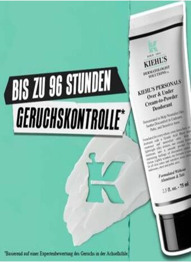 Kiehl's "Kiehl's Over & Under Cream-to-Powder Deodorant 75ml – Lightweight, Non-Irritating Formula for Long-Lasting Odor Protection and Smooth, Dry Finish"  - Image 4
