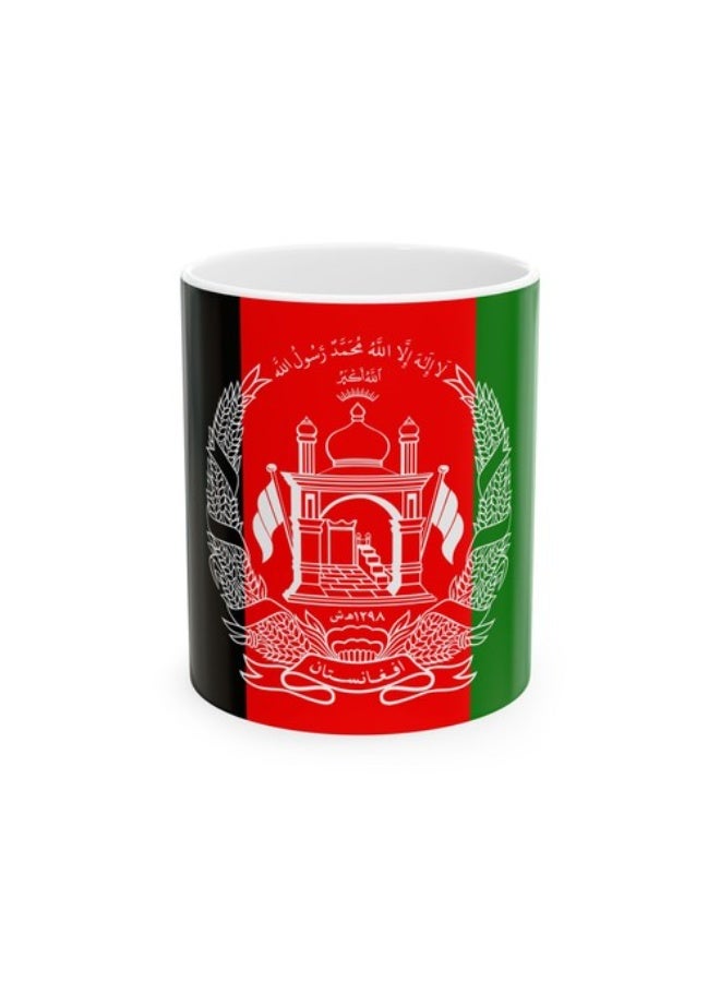 راين كوب قهوة أبيض بعلم أفغانستان - Image 1