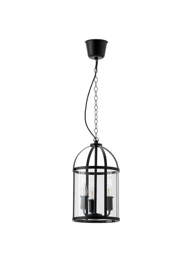 Zaboon Pendant lamp, black/transparent glass, 25 cm - Image 1