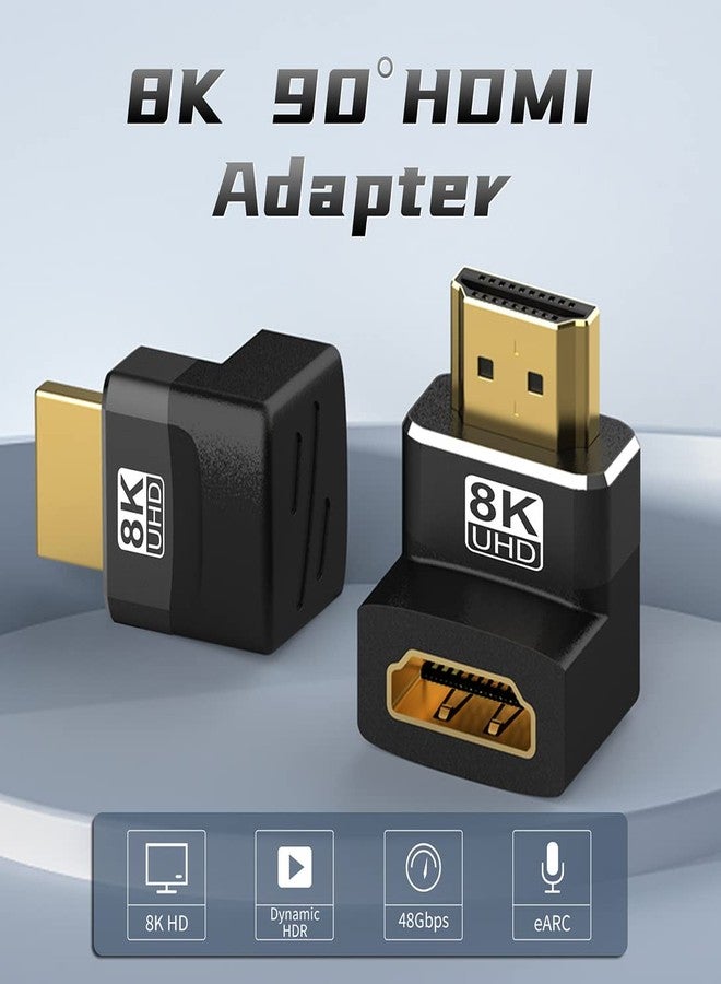 Warmstor 4 Pack 8K HDMI 2.1 Male to Female Adapter Connector Up Down Left Right Angle 90 270 Degree Gold Plated Support 8K@60Hz,4K@120Hz,HDR,eARC for PC Laptop HDTV Switch PS4 PS5 - Image 2