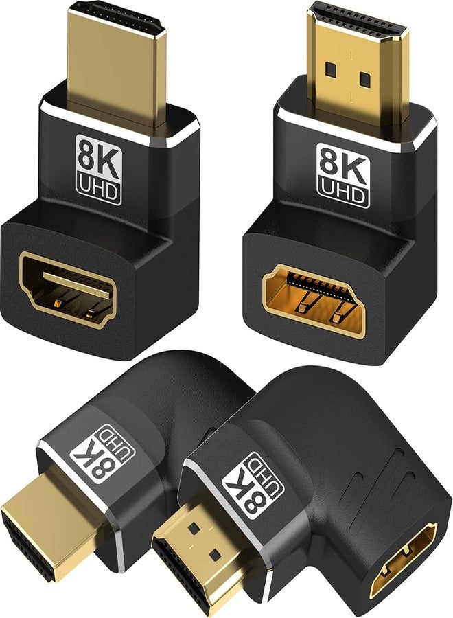 Warmstor 4 Pack 8K HDMI 2.1 Male to Female Adapter Connector Up Down Left Right Angle 90 270 Degree Gold Plated Support 8K@60Hz,4K@120Hz,HDR,eARC for PC Laptop HDTV Switch PS4 PS5 - Image 1