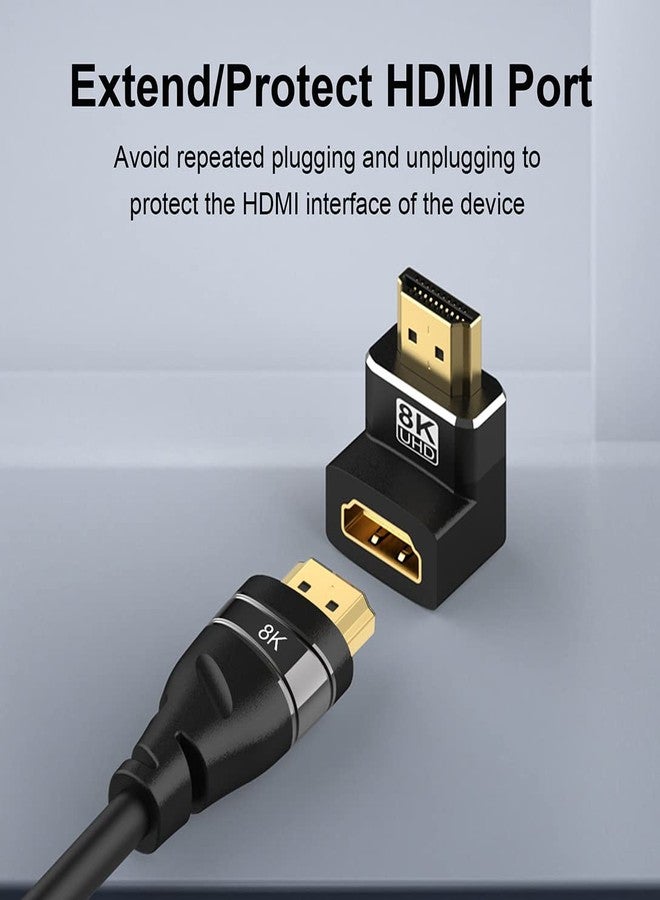 Warmstor 4 Pack 8K HDMI 2.1 Male to Female Adapter Connector Up Down Left Right Angle 90 270 Degree Gold Plated Support 8K@60Hz,4K@120Hz,HDR,eARC for PC Laptop HDTV Switch PS4 PS5 - Image 4