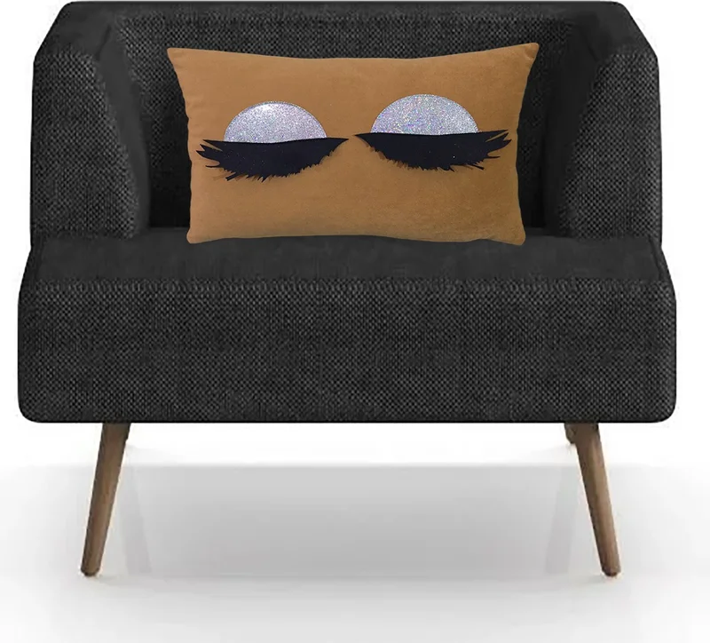 Nisahometeks Stain Resistant Erasable Eyelash Cushion Pillow Case 50*32 cm