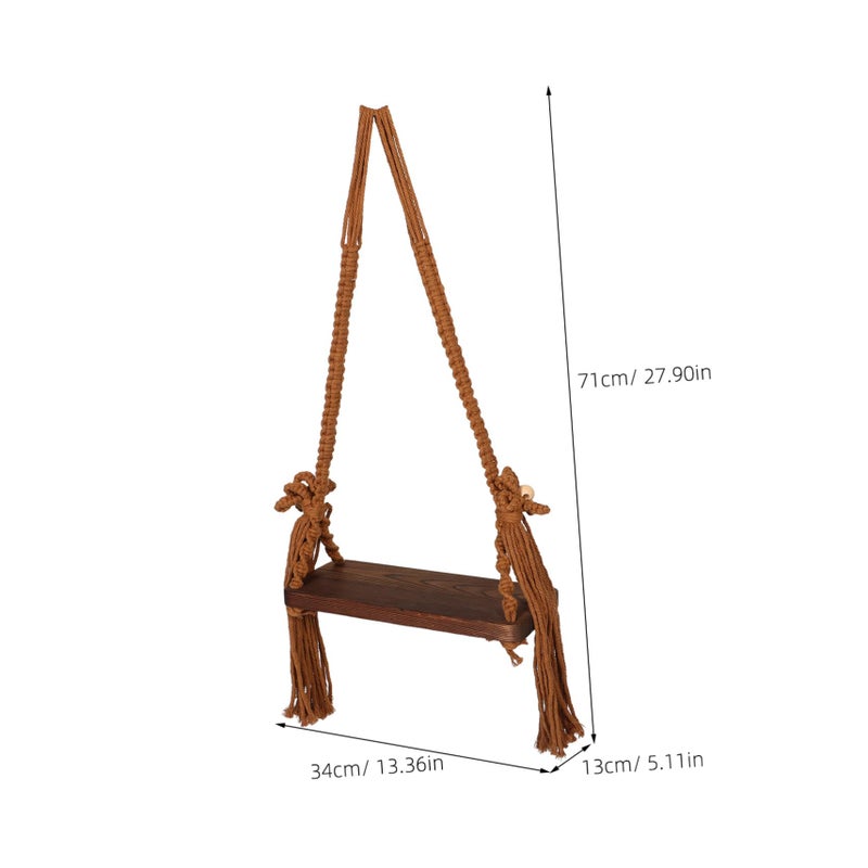 Natural Wood Newborn Photography Swing Baby Photoshoot Prop Toddler Chair - Image 3