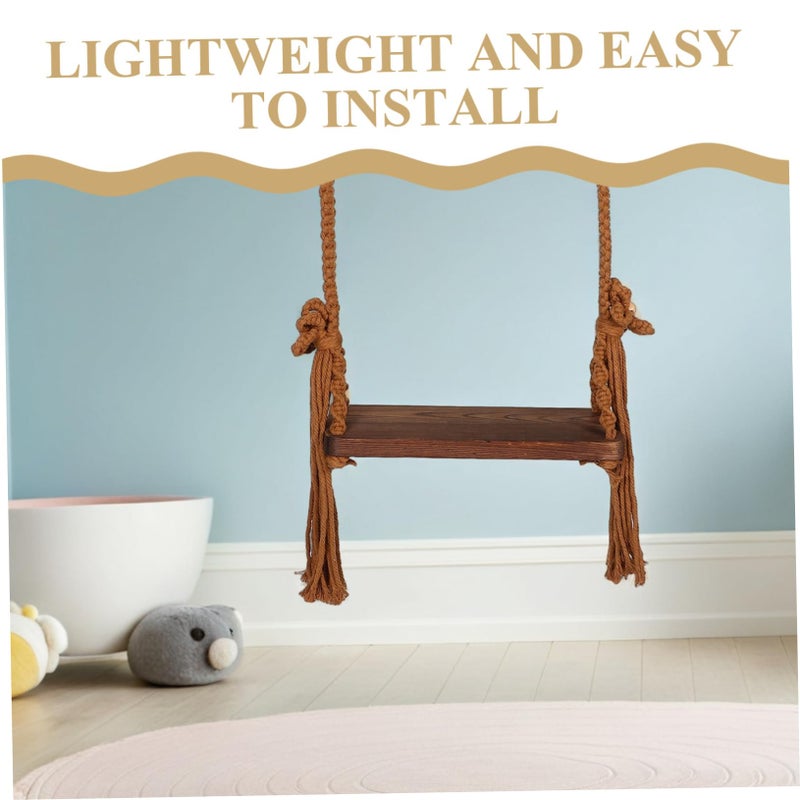 Natural Wood Newborn Photography Swing Baby Photoshoot Prop Toddler Chair - Image 4