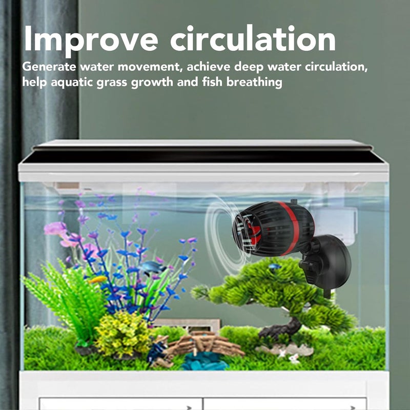 Fish Tank Wave Maker Pump with Quiet Operation, Versatile Control, Ideal for Aquariums, ABSSize:5x9cm, 1 Set Recommended% (Black) - Image 2