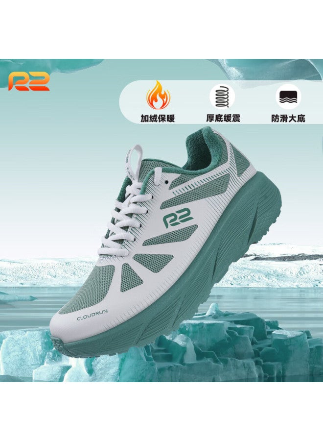 R2 Real Run Cloud Running Shoes Official Flagship Store Winter Sports Shoes Shock Absorption Cushioning Running Shoes Fleece Warm Non-slip