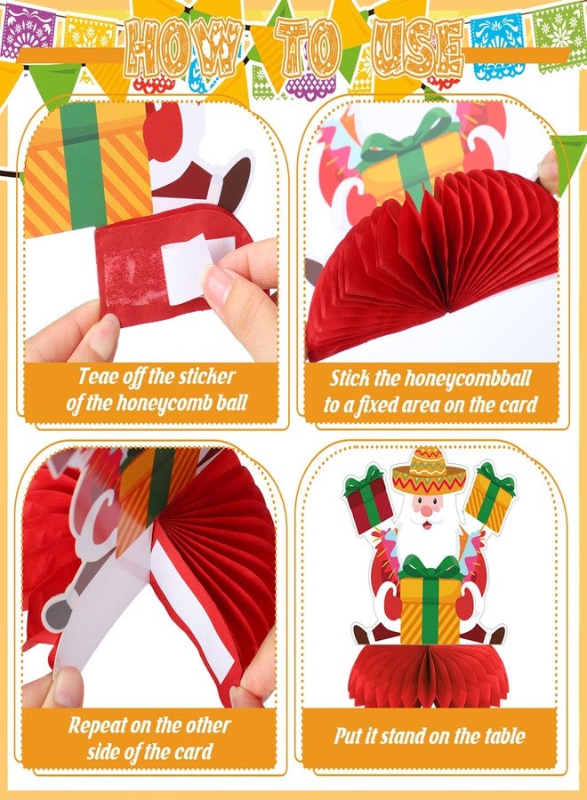 Shellwei 12 Pcs Feliz Navidad Decorations Honeycomb Centerpiece Mexican Christmas Decorations Spinish Table Decorations Mexican Centerpieces for Tables Feliz Navidad Christmas Decor for xmas Party - Image 5