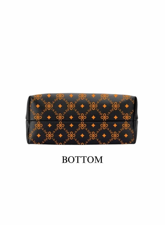 LIKE STYLE Sling Bag Women Ladies Girls Printed PU Rexine adjustable and detachable Brandcarry Hand Purse Crossbody (BLACK) - Image 4