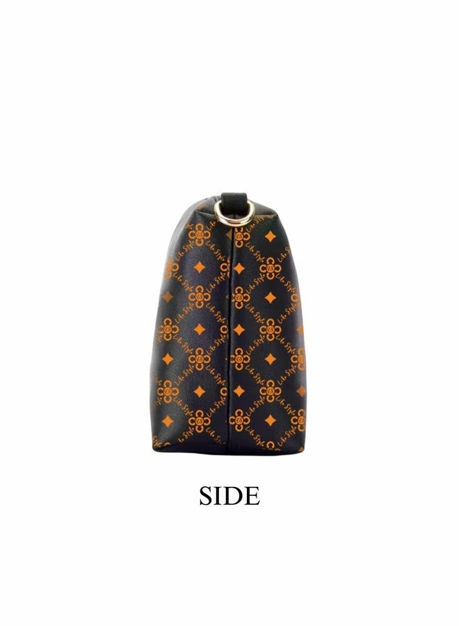 LIKE STYLE Sling Bag Women Ladies Girls Printed PU Rexine adjustable and detachable Brandcarry Hand Purse Crossbody (BLACK) - Image 3