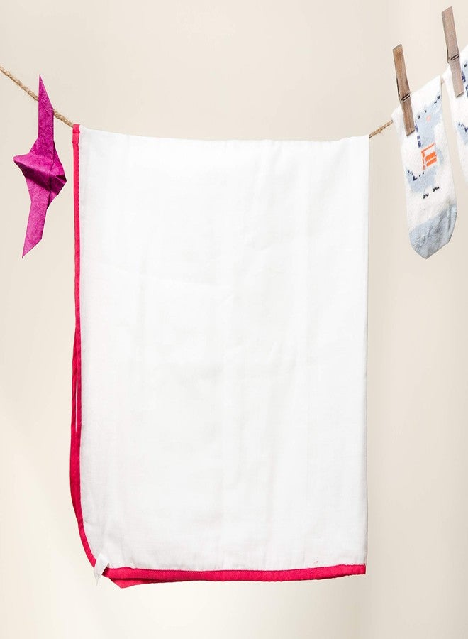 JnB Jacha & Bacha Pure Soft Cotton Dhoti Towels for Babies/Kids Set of 2 Towels-Yellow (Pink) - Image 3