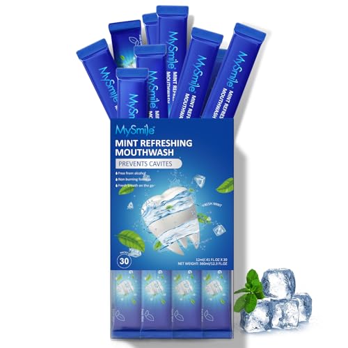MySmile Mouthwash Alcohol Free Mouth Wash for Adults Travel Mouthwash Oral Rinse Helps Kill 99 of Bad Breath Germs Prevents Cavities Fluoride Free Fresh Mint 30 Uses - Image 1