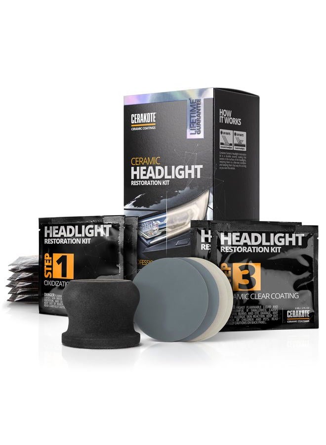CERAKOTE ® Ceramic Headlight Restoration Kit – Guaranteed To Last As Long As You Own Your Vehicle – Brings Headlights Back to Like New Condition - No Power Tools Required - 10 Wipe Kit - Image 2