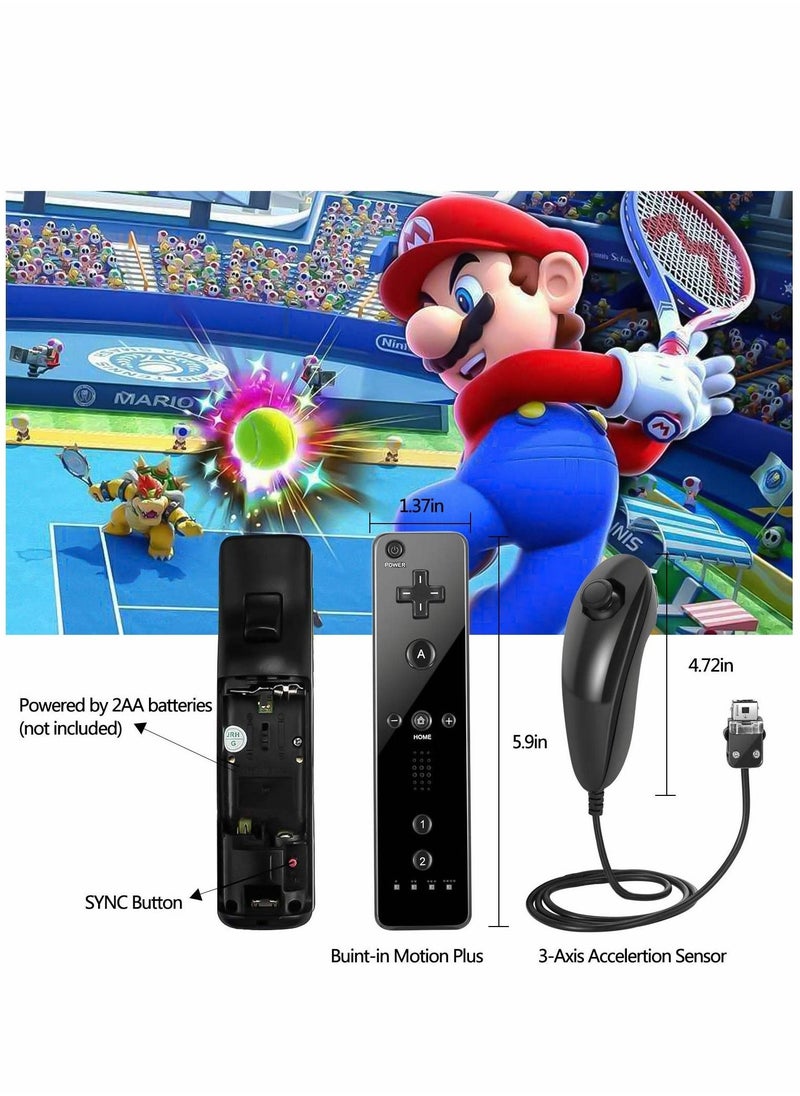 Generic - Controllers for Wii and Wii U, NC Remote Controller with and Nunchaku Controller Replacement, Including Wii Remote Controller and Wii Nunchucks, with Silicone Case and Wrist Strap - Image 1