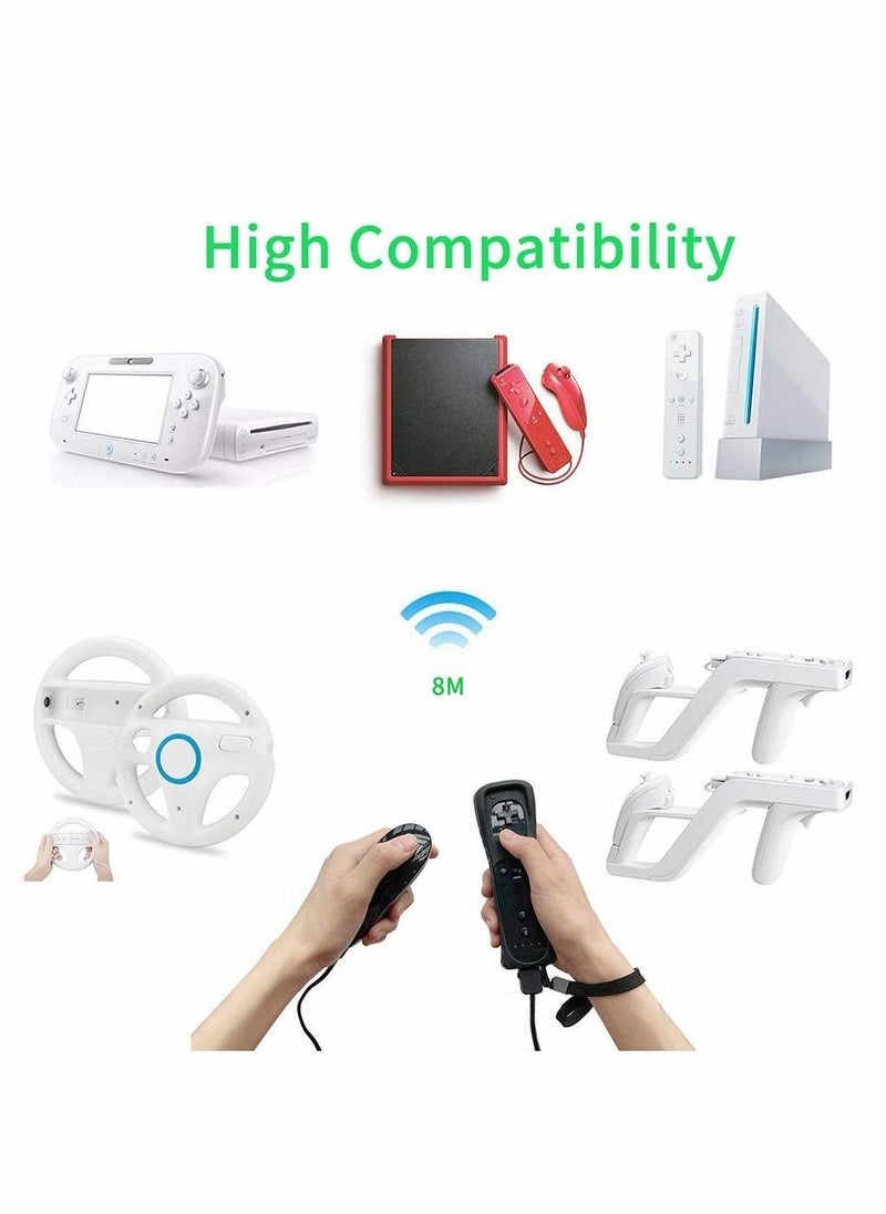 Generic - Controllers for Wii and Wii U, NC Remote Controller with and Nunchaku Controller Replacement, Including Wii Remote Controller and Wii Nunchucks, with Silicone Case and Wrist Strap - Image 1